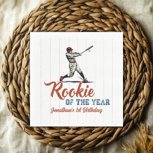 Rookie of the Year Baseball 1st Birthday Napkin