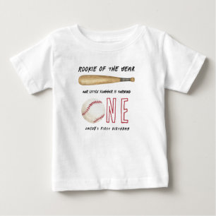 Rookie of the Year Baseball 1st Birthday Party Baby T-Shirt