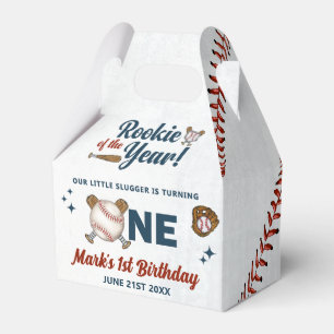 Rookie of the Year Baseball 1st Birthday Party Favor Box