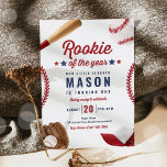 Rookie Of The Year Baseball 1st Birthday Party Invitation<br><div class="desc">Rookie Of The Year Baseball 1st Birthday Party Invitation
All designs are © PIXEL PERFECTION PARTY LTD</div>