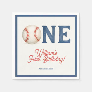 Rookie of the Year Baseball 1st Birthday Party Napkin