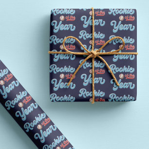 Rookie of the Year Baseball 1st Birthday Wrapping Paper