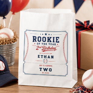 Rookie of the Year Baseball 2nd Birthday Party Favour Bag