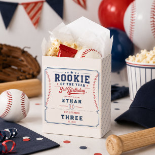 Rookie of the Year Baseball 3rd Birthday Party Favor Box