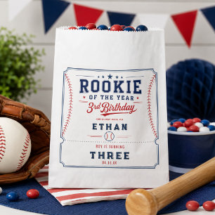 Rookie of the Year Baseball 3rd Birthday Party Favour Bag