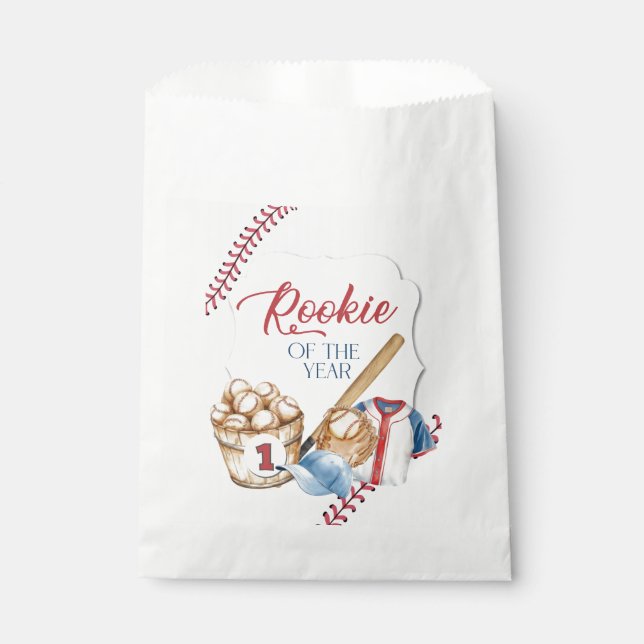 Rookie of the Year, Baseball Birthday, One  Favour Bag (Front)