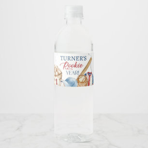 Rookie of the Year, Baseball Birthday, One Water Bottle Label