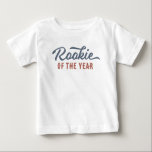 Rookie of the Year Baseball Birthday Party Baby T-Shirt<br><div class="desc">It's game time! Celebrate your little one's birthday with these baseball themed shirt!</div>