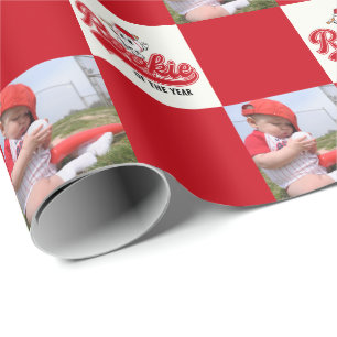 Rookie Of The Year Baseball Birthday Personalized Wrapping Paper
