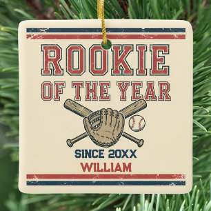 Rookie of the Year Baseball Ceramic Ornament