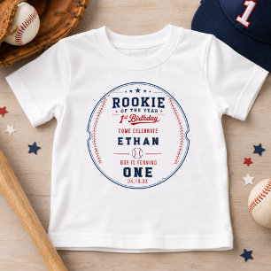 Rookie of the Year Baseball Ticket 1st Birthday Baby T-Shirt
