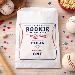 Rookie of the Year Baseball Ticket 1st Birthday Favour Bag