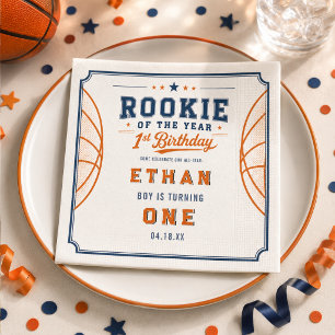 Rookie of the Year Basketball Ticket 1st Birthday Napkin