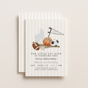 Rookie of the Year Boys Sports 1st Birthday Invitation