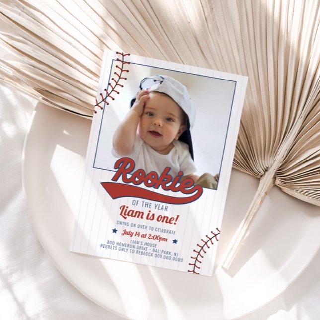 Rookie of the Year First Birthday Invitation (Rookie of the Year Birthday Invitation)