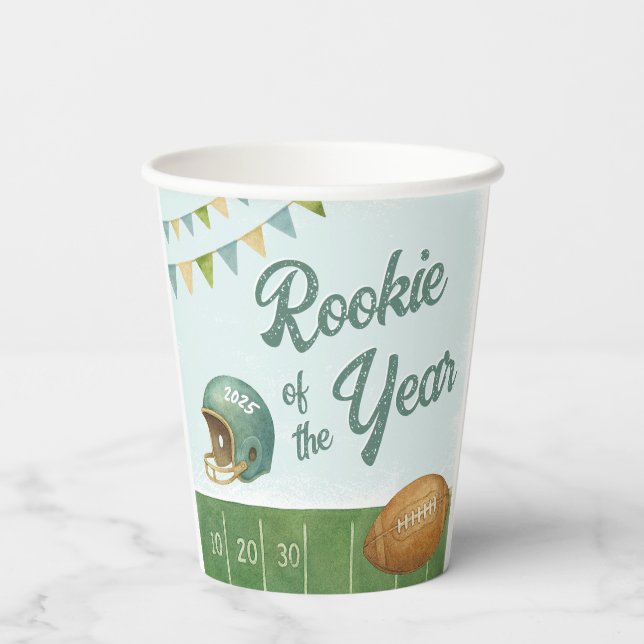 Rookie of the Year Football  Paper Cups (Back)