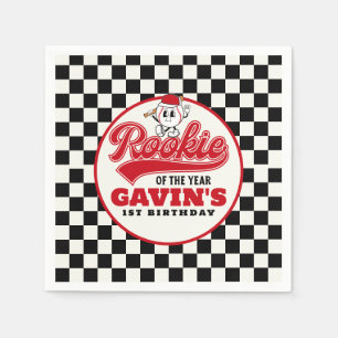 Rookie Of The Year Personalized Baseball Birthday  Napkin