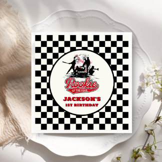 Rookie Of The Year Personalized Baseball Birthday Napkin