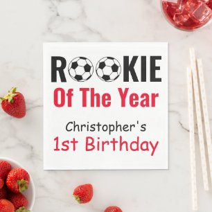 Rookie Soccer 1st Birthday Napkins