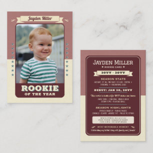 Rookie Year Basketball 1st Birthday Trading Card