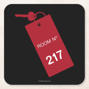 Room 217 Keys Square Paper Coaster