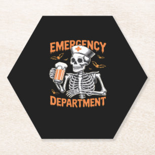 Room 2 Sided Emergency Department Halloween Nurse  Paper Coaster