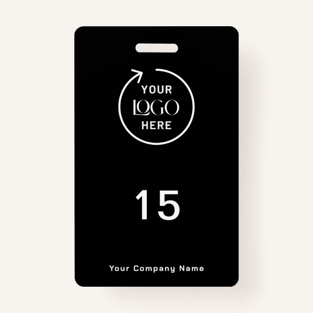 Room Number | Black Hospitality Business Key Tag Badge (Front)