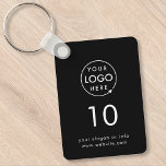 Room Number | Black Hospitality Business Modern Ke Keychain<br><div class="desc">A simple custom black business template in a modern minimalist style which can be easily updated with your company logo, room number and text. The perfect design for a hotel, motel, guest house, bed and breakfast, hospitality setting or to label the keys in your office building. The pIf you need...</div>