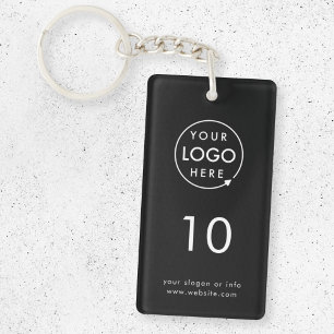 Room Number Black Hospitality Business Modern Keychain