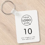 Room Number | Logo Hospitality Business Modern Keychain<br><div class="desc">A simple custom white business template in a modern minimalist style which can be easily updated with your company logo, room number and text. The perfect design for a hotel, motel, guest house, bed and breakfast, hospitality setting or to label the keys in your office building. The pIf you need...</div>