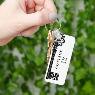 Room Number Rental Business Skeleton Key Keychain
