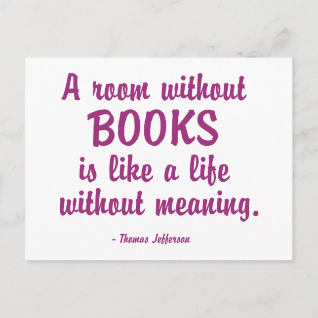 Room Without Books Is Like A Life Without Meaning Postcard (Front)