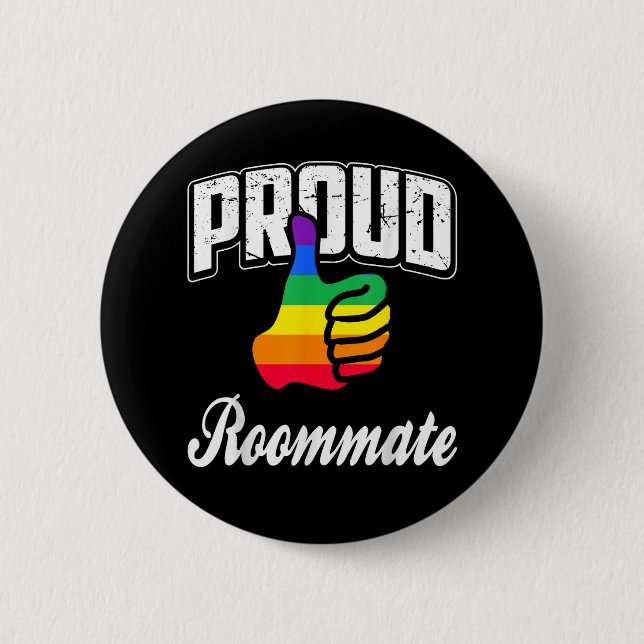  Roommate Gay Pride 2 Inch Round Button (Front)