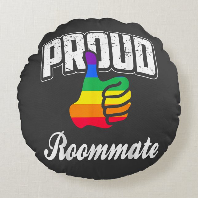  Roommate Gay Pride Round Pillow (Front)