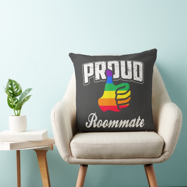  Roommate Gay Pride Throw Pillow (Chair)