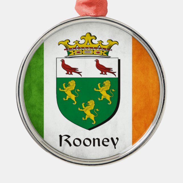 Rooney Irish Flag Metal Ornament (Front)