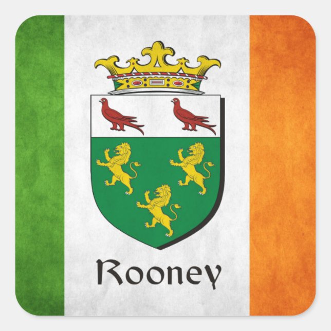 Rooney Irish Flag Square Sticker (Front)