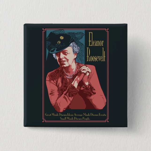 Roosevelt 2 Inch Square Button (Front)