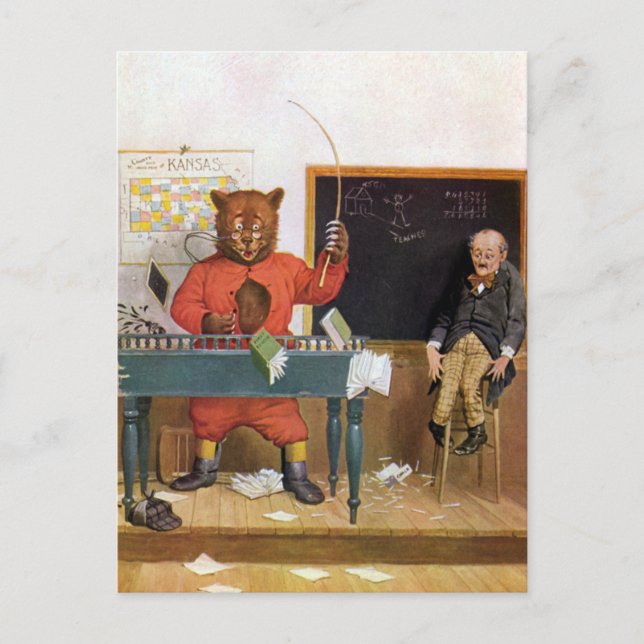 Roosevelt Bear as a Substitute Teacher Postcard (Front)