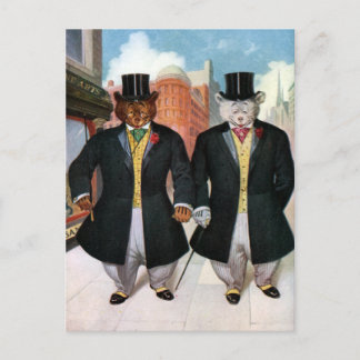 Roosevelt Bears On the Town In New York Postcard
