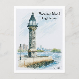 Roosevelt Island Lighthouse NYC Postcard