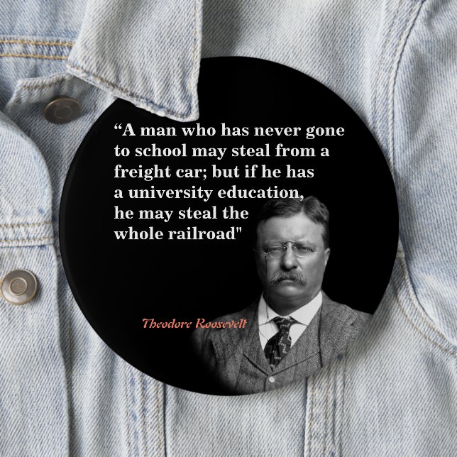 Roosevelt Theodore quote famous “teddy Roosevelt”  6 Inch Round Button (In Situ)