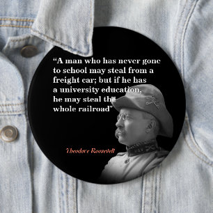 Roosevelt Theodore quote famous “teddy Roosevelt”  6 Inch Round Button