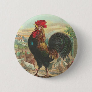 Rooster 2 Inch Round Button