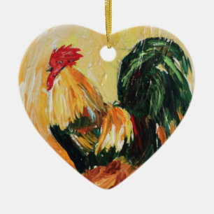 Rooster Alexis. Personal designs of roosters Ceramic Ornament