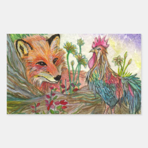 Rooster And Fox Sticker