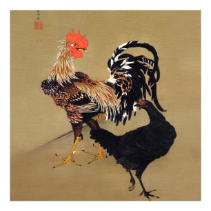 Rooster and Hen by Ito Jakuchu Photo Print