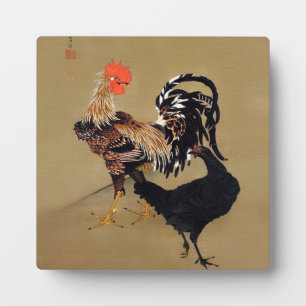 Rooster and Hen by Ito Jakuchu Plaque