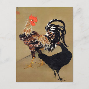 Rooster and Hen by Ito Jakuchu Postcard
