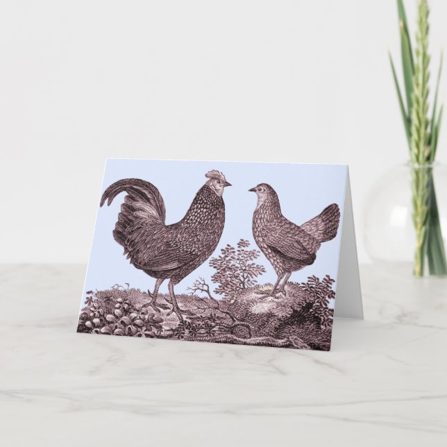 Rooster and Hen Card (Front)
